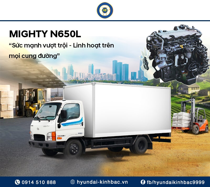Xe tải Mighty N650L trọng tải 3.5 tấn