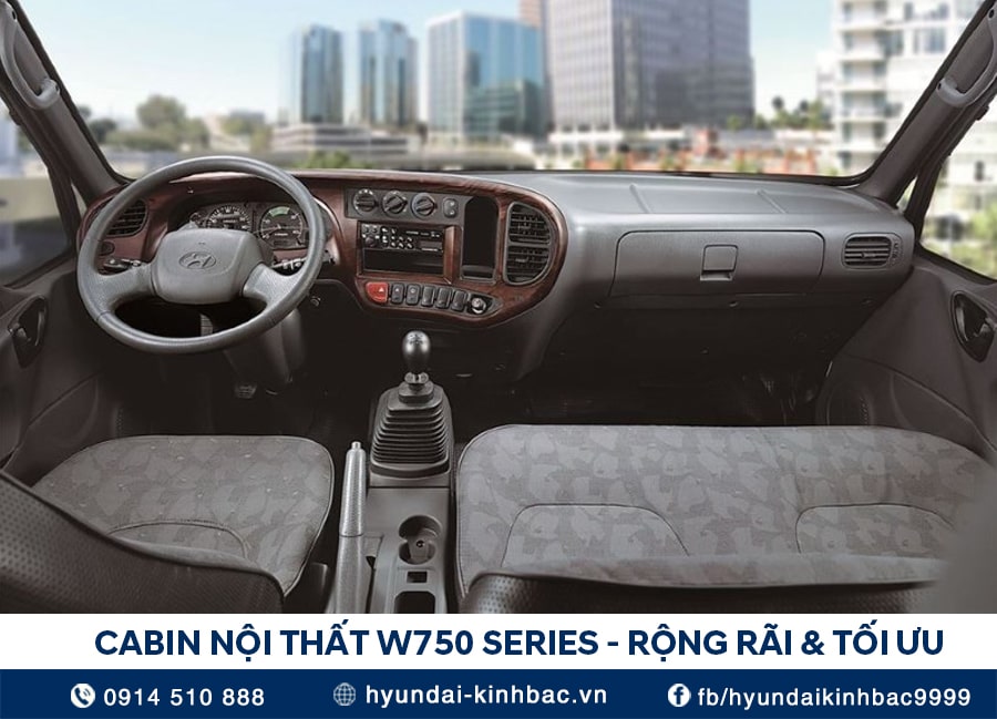 Nội thất xe tải Hyundai Mighty W750