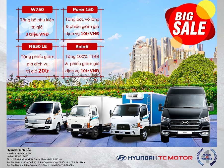 Chương trình khuyến mại tháng 8 tại Hyundai Kinh Bắc