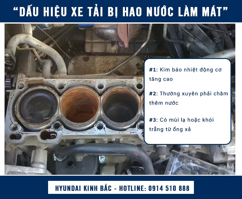 Dấu hiệu nhận biết xe tải bị hao nước làm mát