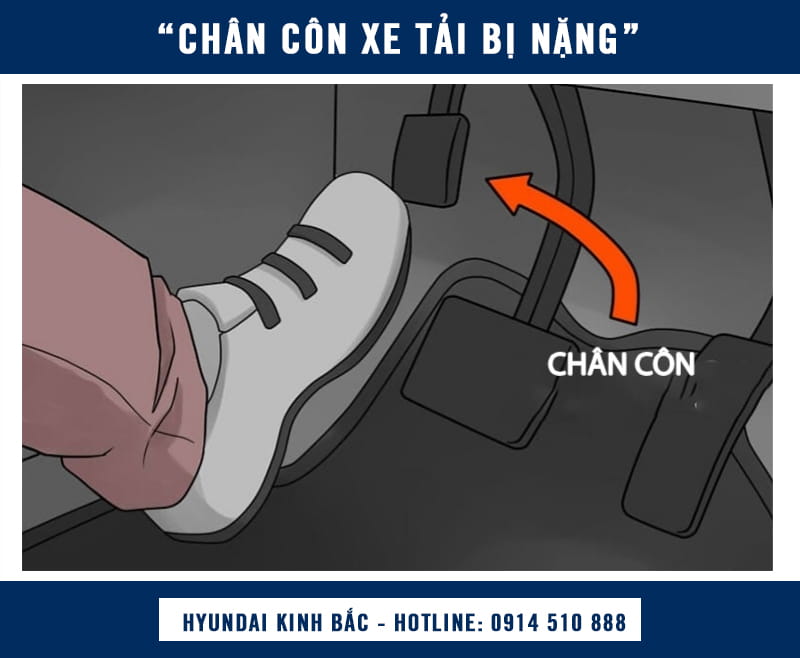 Chân côn xe tải bị nặng