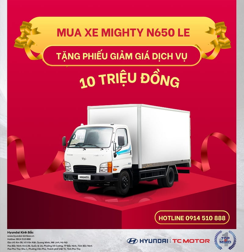 Khuyến mại Mighty N650 LE tháng 1 năm 2026