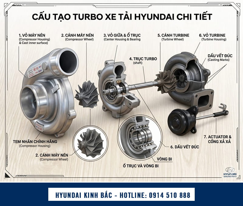 Cấu Tạo Turbo Xe Tải Hyundai Chi Tiết