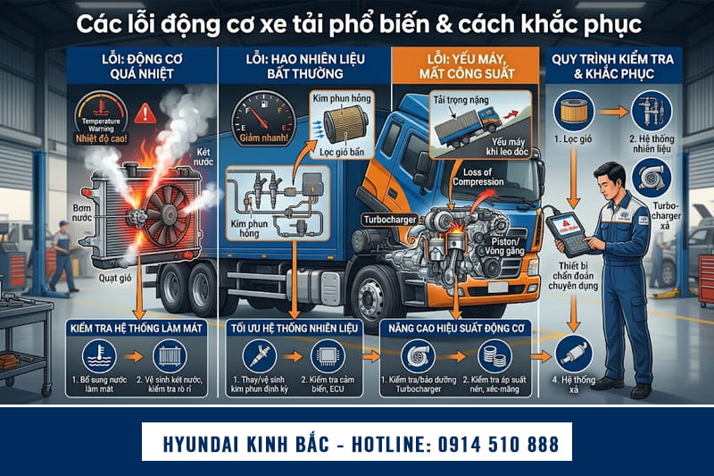 Các lỗi động cơ xe tải phổ biến