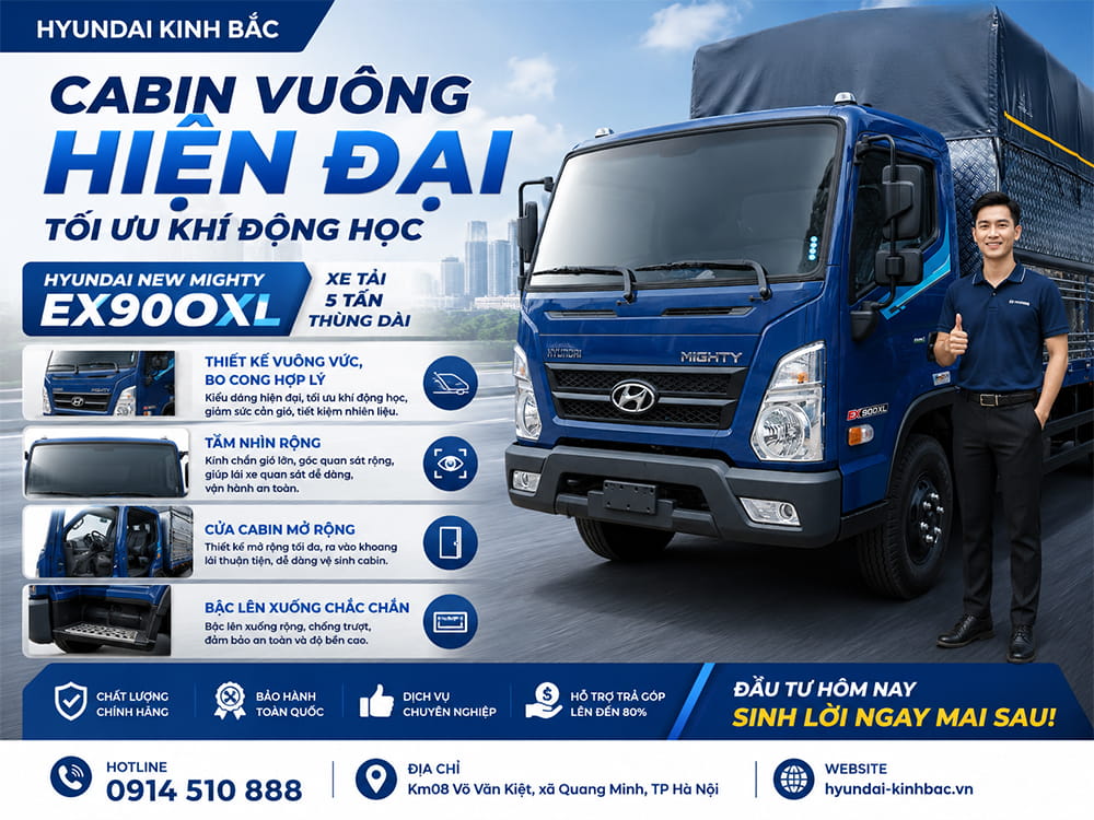 Đánh giá Cabin xe tải Mighty EX900XL