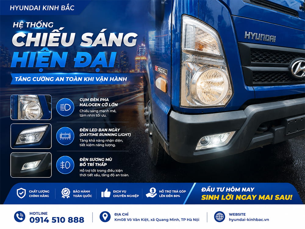 Hệ thống chiếu sáng xe tải Mighty EX900XL