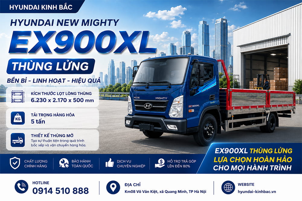 Xe tải Mighty EX900XL thùng lửng