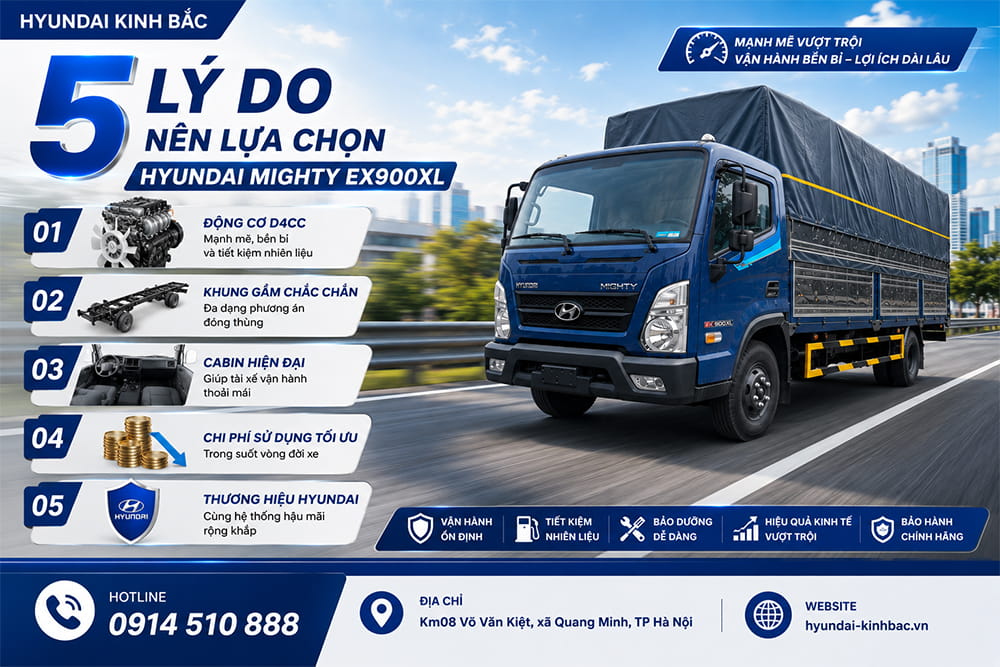 5 lý do nên lựa chọn Hyundai Mighty EX900XL