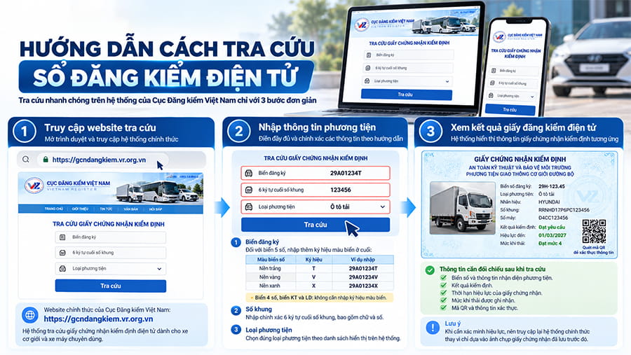 Hướng dẫn cách tra cứu sổ đăng kiểm điện tử